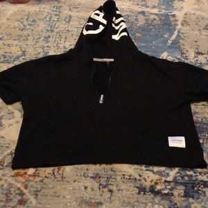Calvin Klein short sleeve zip up hoodie